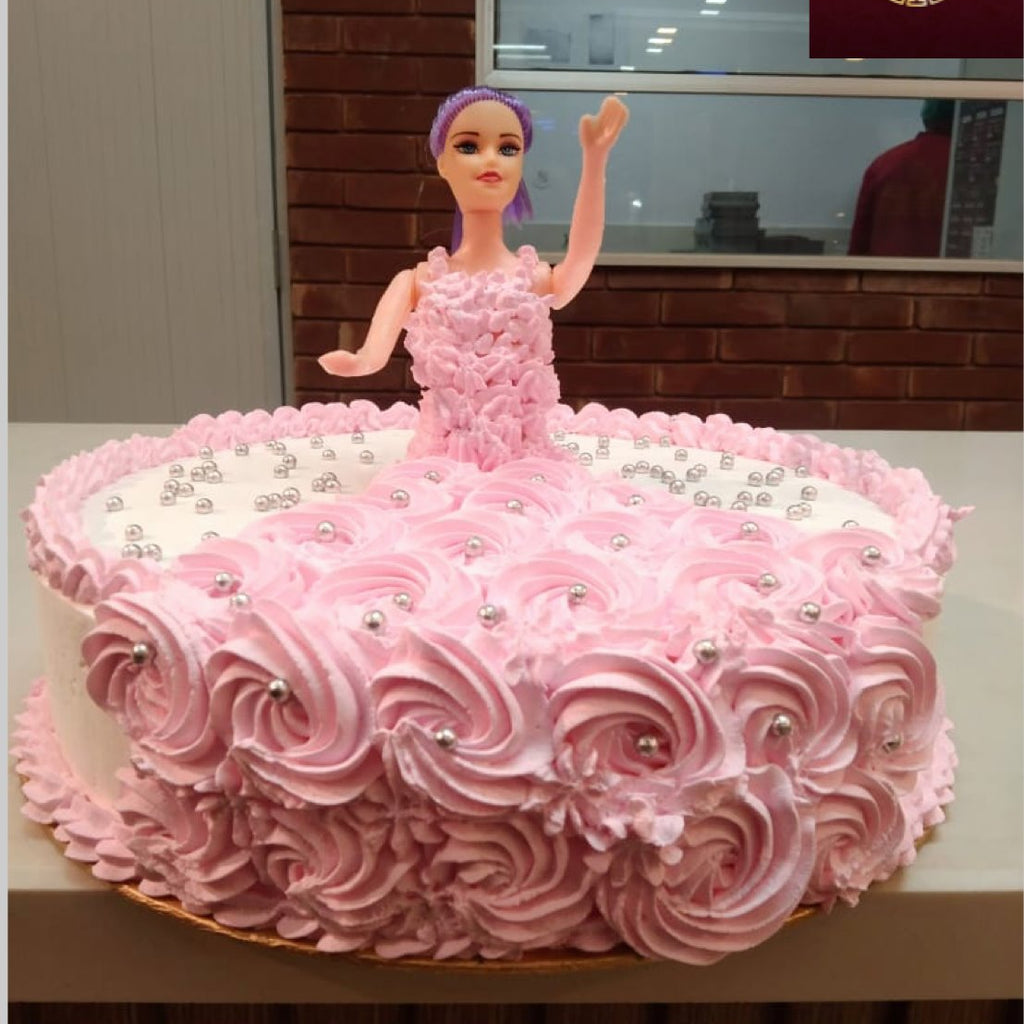Fresh Cream Real Barbie Cake-U&Me-519 Cakes - You & Me Cakes Erode